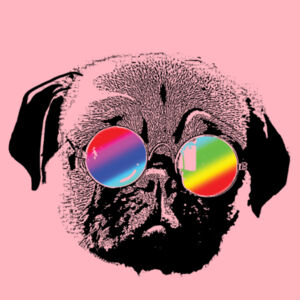 Pug Specs Mug Rainbow Design